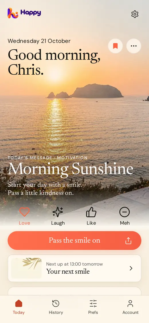 Happy App in the Morning Light look